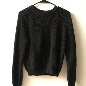 Black cable knit sweater